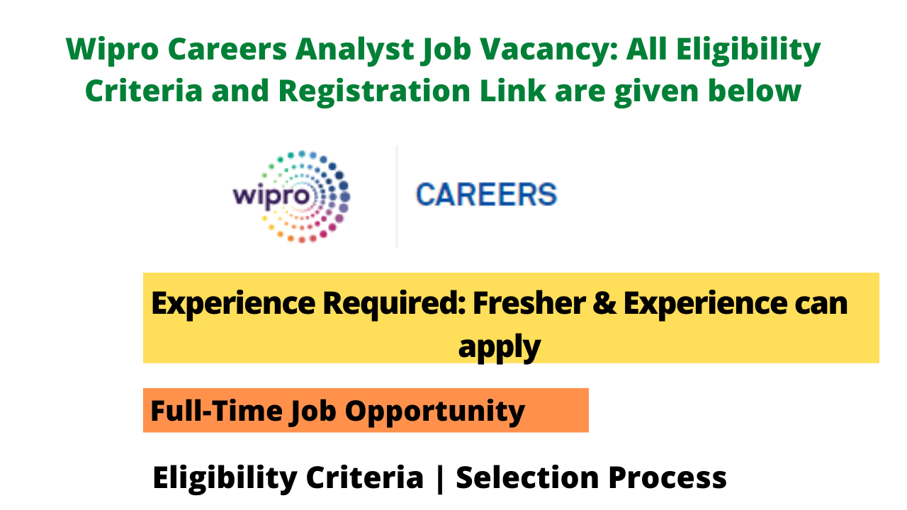 Wipro Careers Analyst Job Vacancy