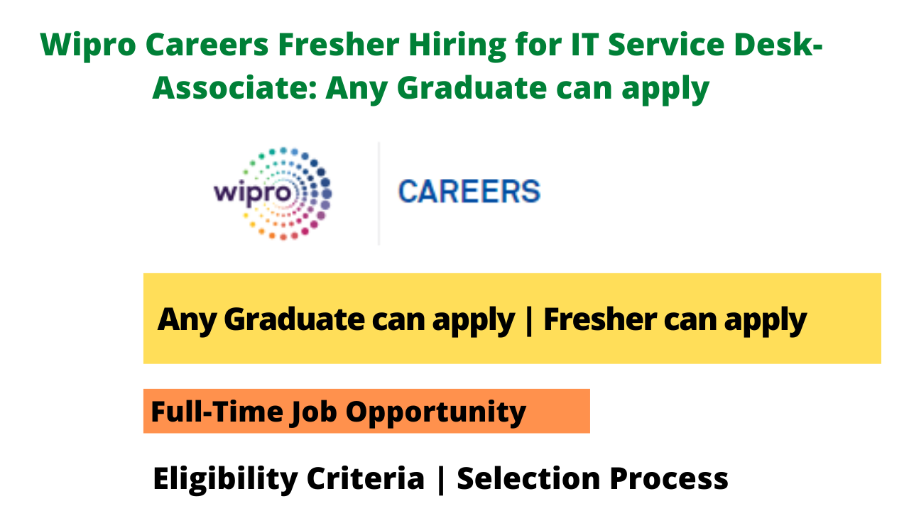 Wipro Careers Fresher Hiring for IT Service Desk-Associate