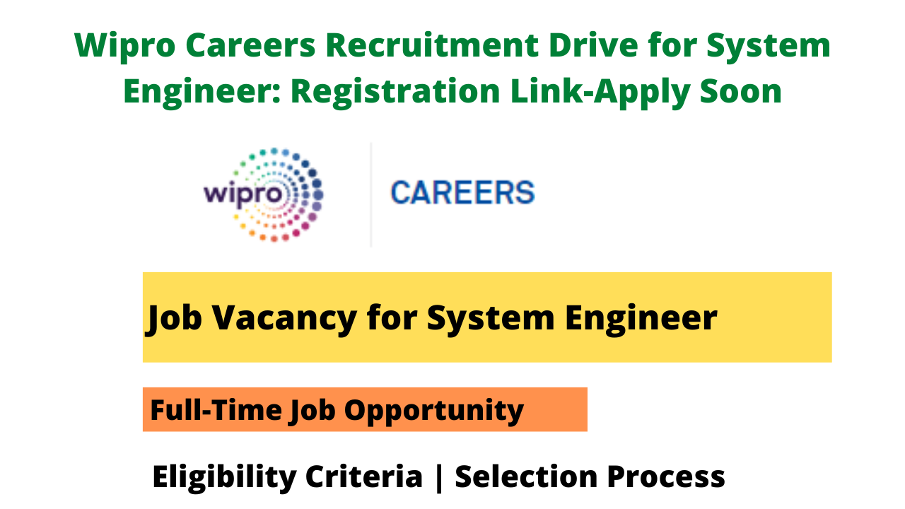 Wipro Careers Recruitment Drive for System Engineer