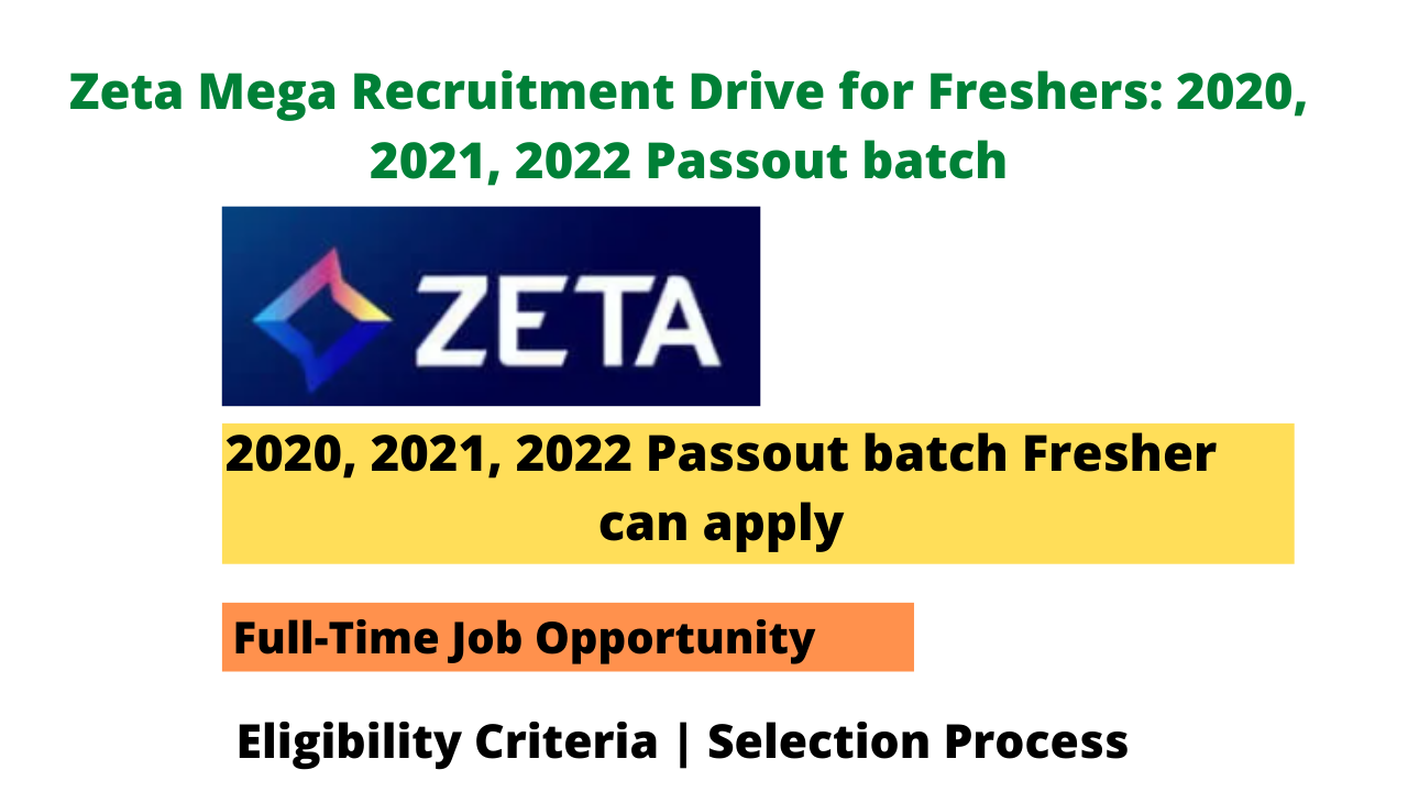 Zeta Mega Recruitment Drive for Freshers