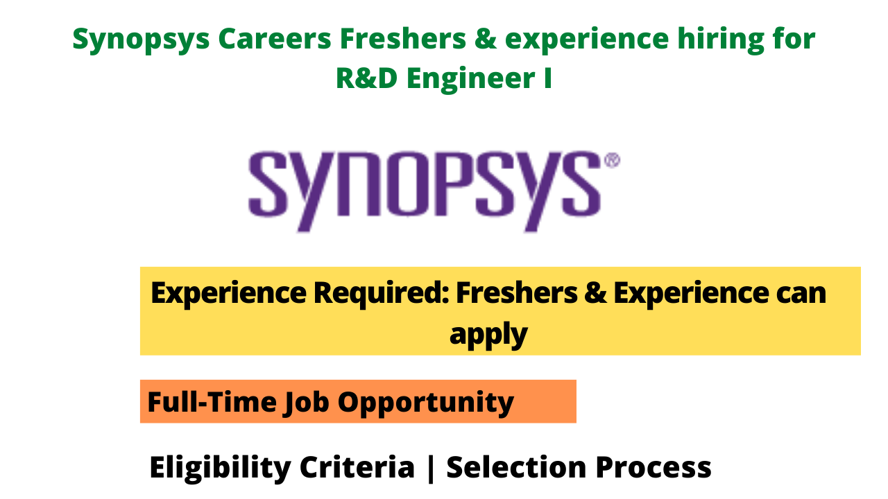 Synopsys Careers Freshers & experience hiring