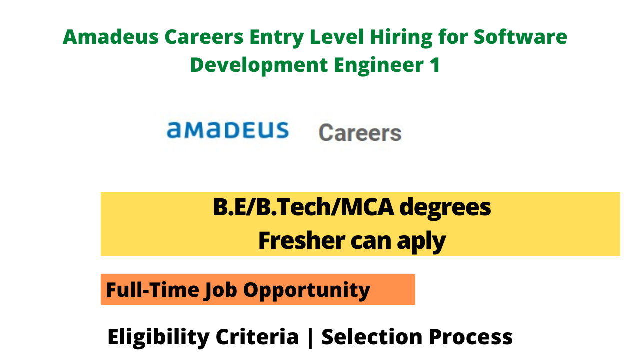 Amadeus Careers Entry Level Hiring for Software Development Engineer 1