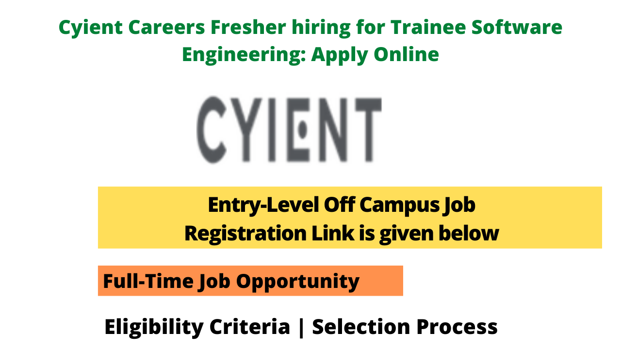 Cyient Careers Fresher hiring for Trainee Software Engineering