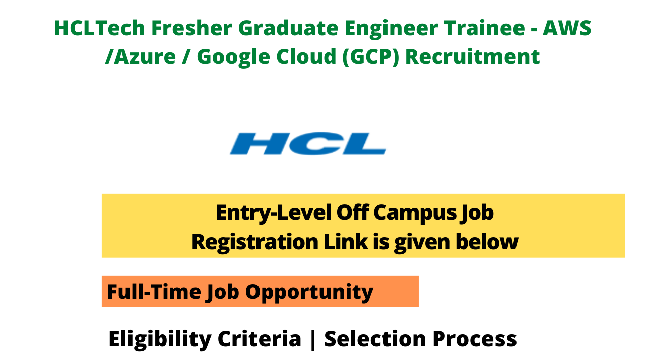 HCLTech Fresher Graduate Engineer Trainee