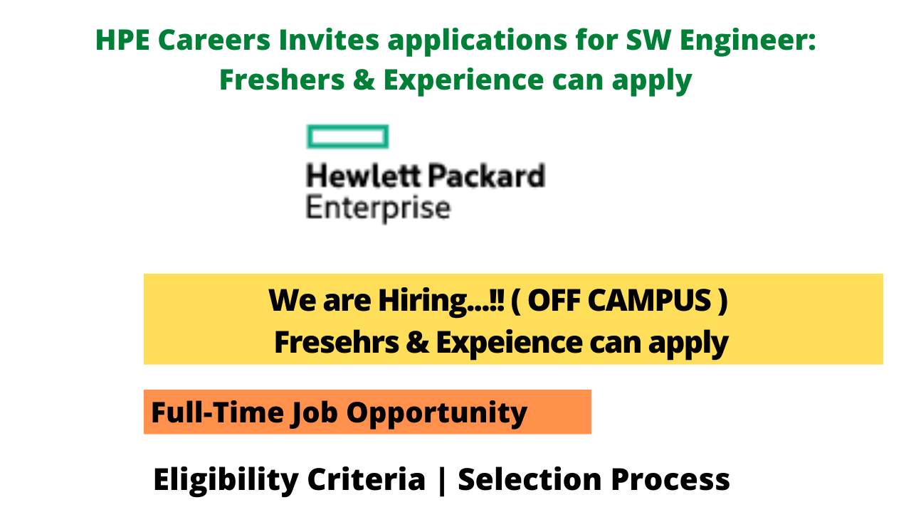 HPE Careers Invites applications for SW Engineer