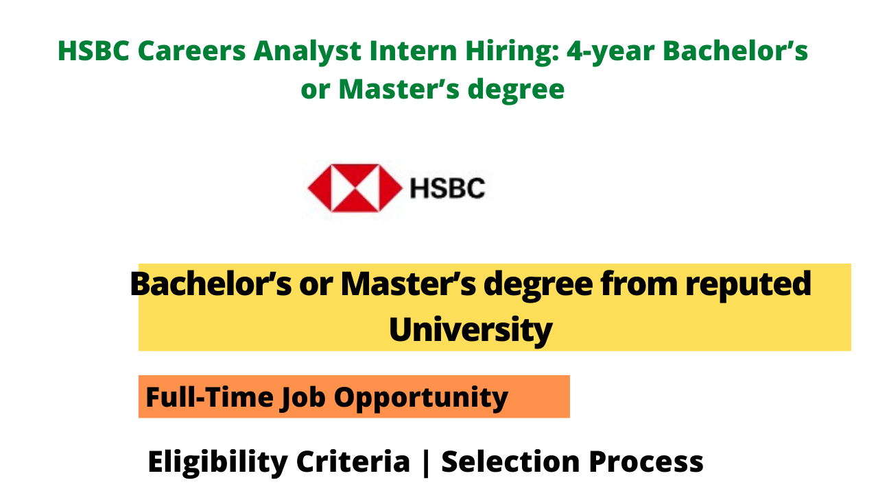 HSBC Careers Analyst Intern Hiring