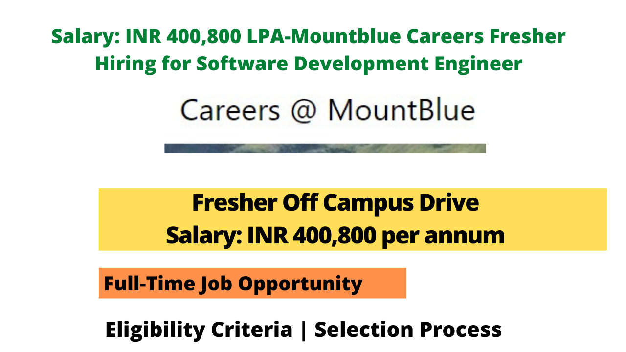 Mountblue Careers Fresher Hiring for Software Development Engineer