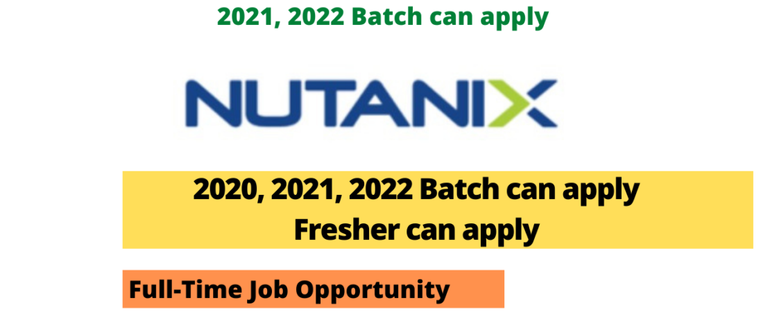 Nutanix Careers Fresher Hiring for Engineer