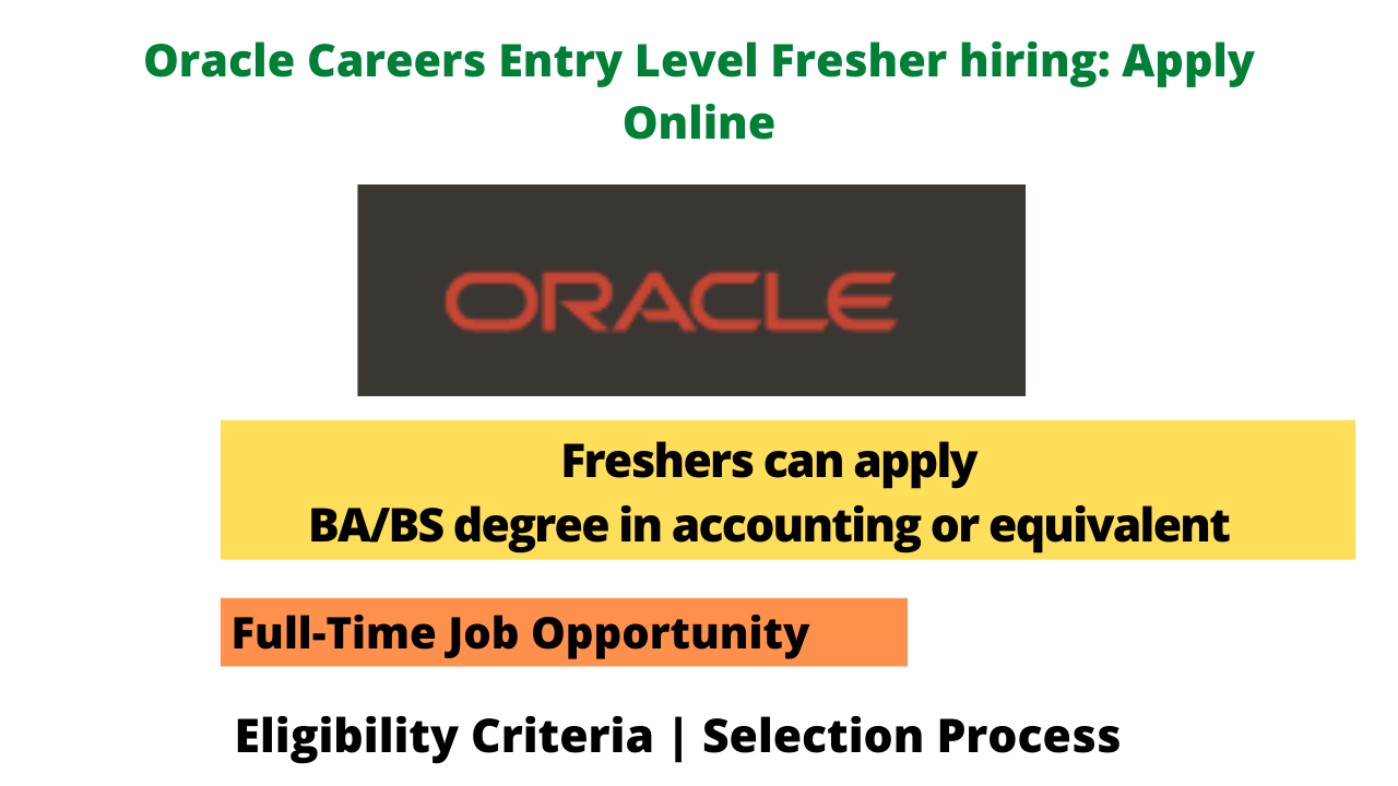 Oracle Careers Registration Link for Freshers & Experience