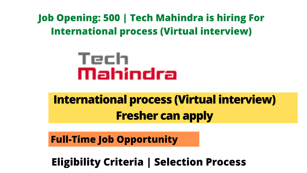 Tech Mahindra is hiring For International process