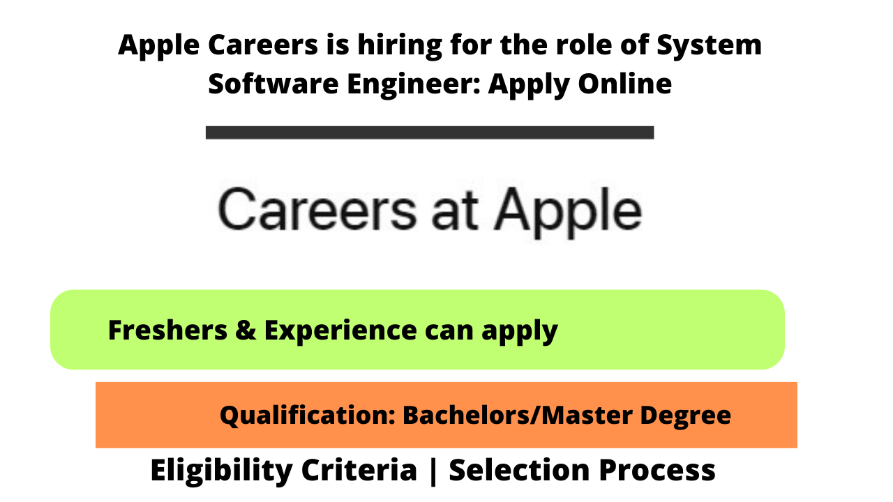 Apple Careers is hiring for the role of System Software Engineer