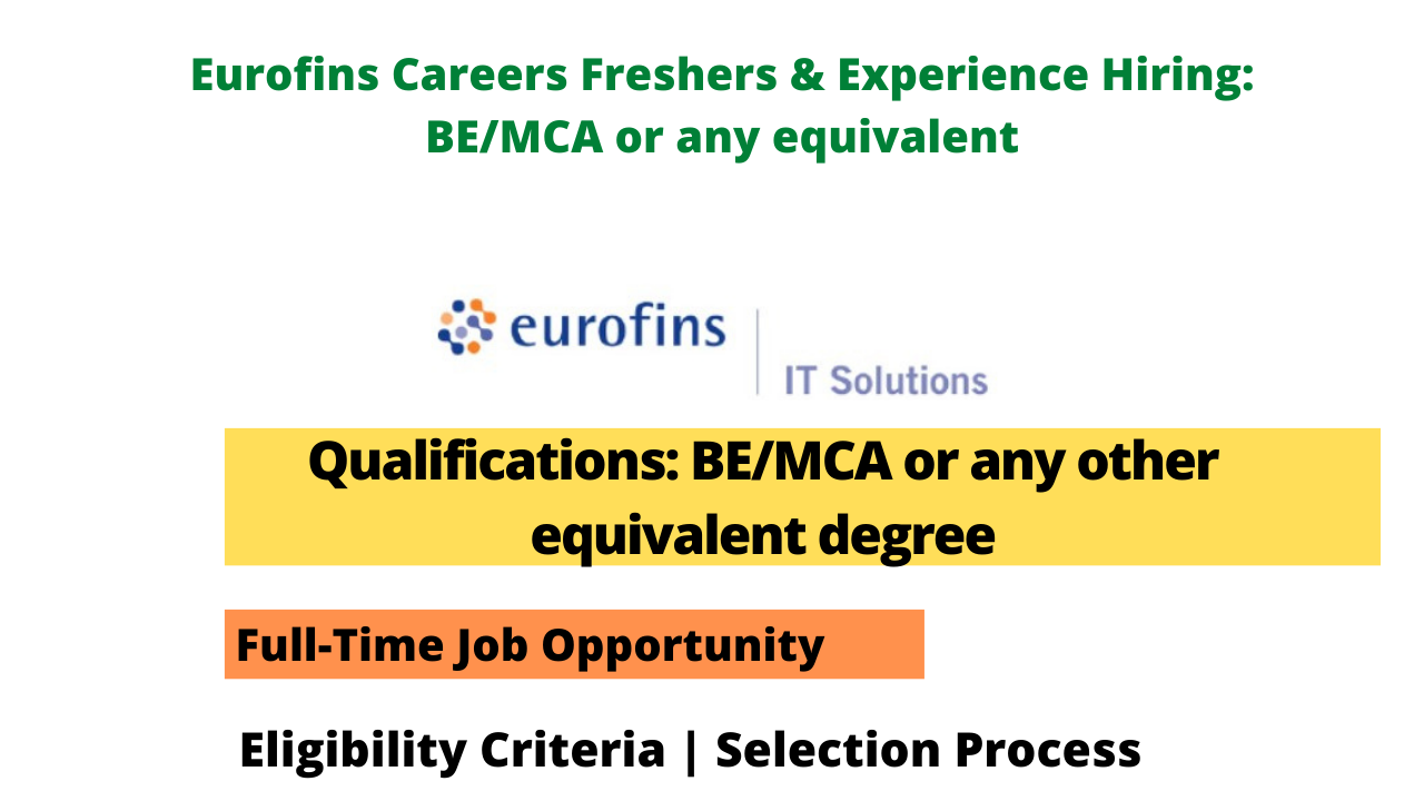 Eurofins Careers Freshers & Experience Hiring