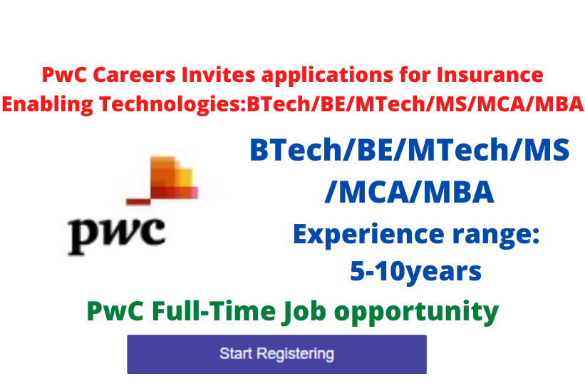 PwC Careers Invites applications for Insurance Enabling