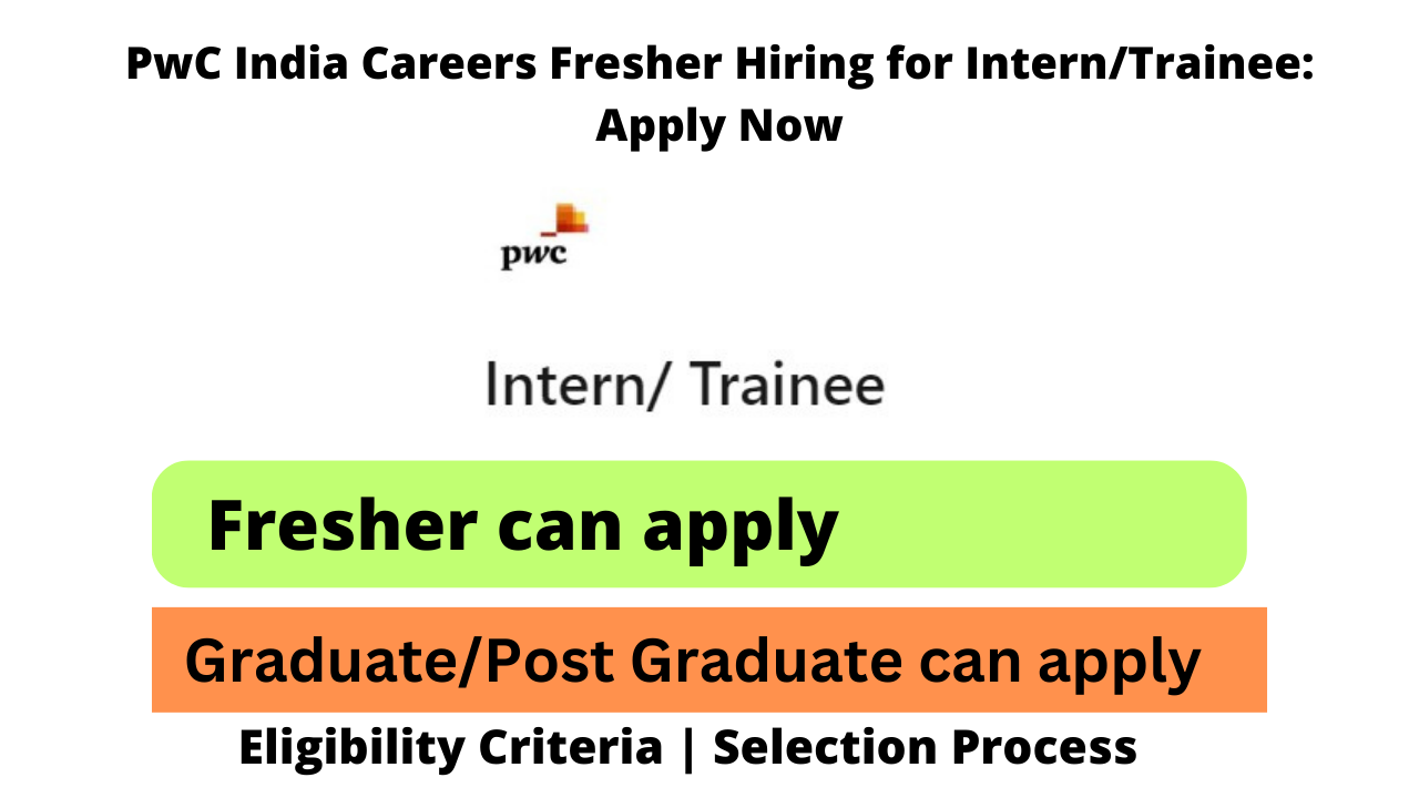 PwC India Careers Fresher Hiring for Intern