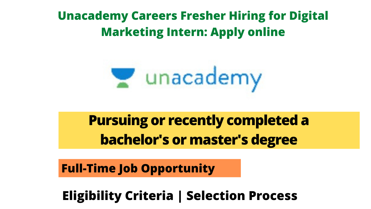 Unacademy Careers Fresher Hiring For Digital Marketing Intern: Apply ...