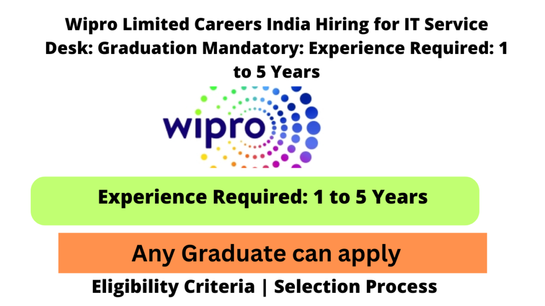 Wipro Limited Careers India Hiring For IT Service Desk: Graduation ...