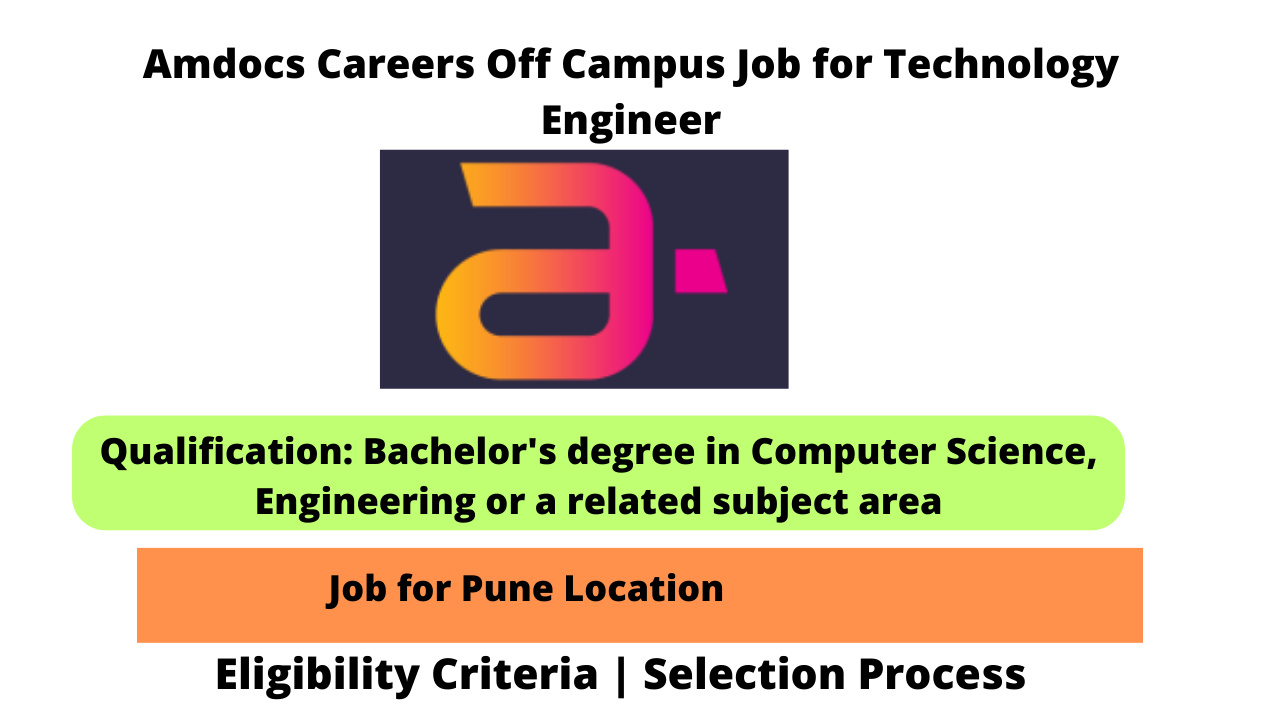 Amdocs Careers Off Campus Job for Technology Engineer