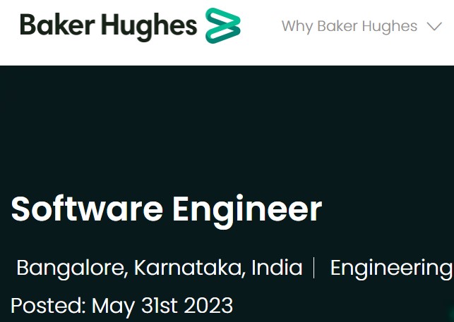 Baker Hughes Careers Entry Level Software Engineer Recruitment Drive