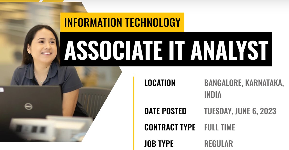 Caterpillar Careers Freshers & Experience Hiring Associate IT Analyst