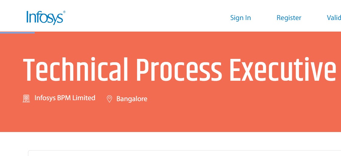 Infosys Careers Freshers Hiring for Technical Process Executive