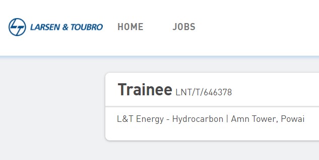 Larsen & Toubro Careers Freshers Hiring for Trainee