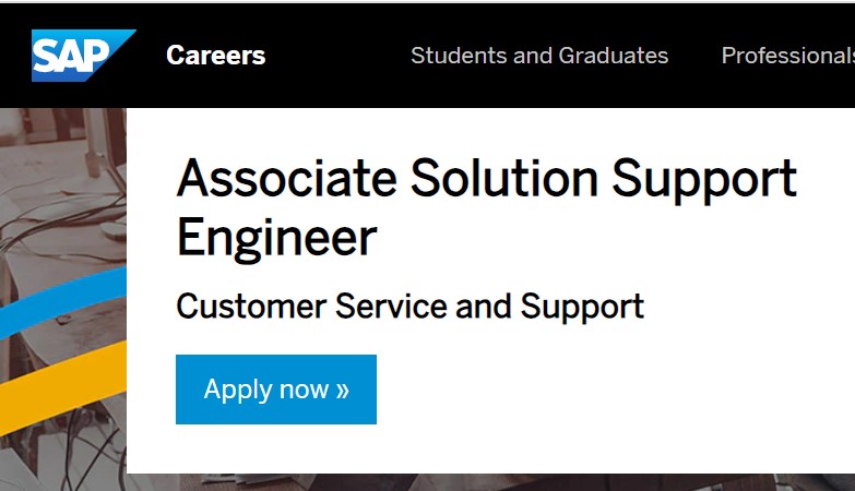 SAP Careers Job Opening for Support Engineer