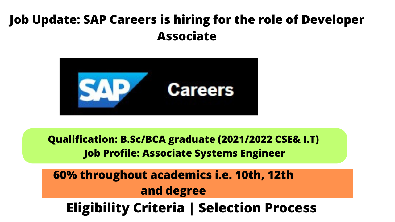 SAP Careers is hiring for the role of Developer Associate