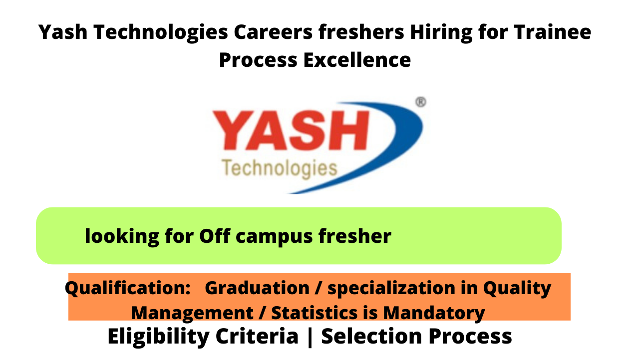 Yash Technologies Careers Freshers Hiring For Trainee Process ...