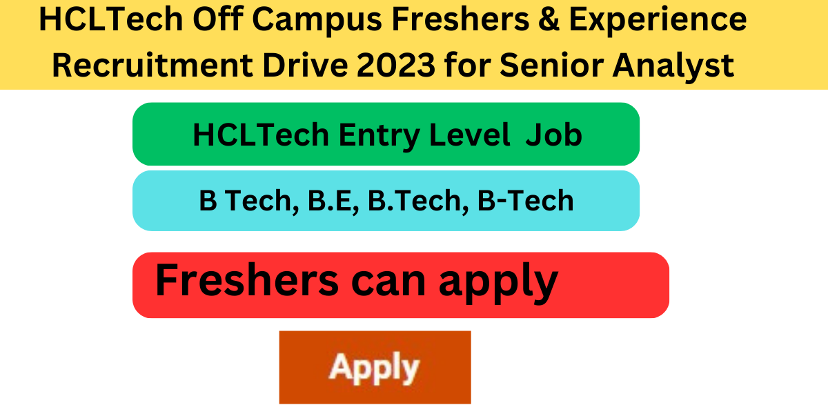 HCLTech Off Campus Freshers