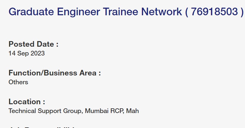 Jio Off Campus Fresher Recruitment Drive 2023 for Graduate Engineer Trainee Network