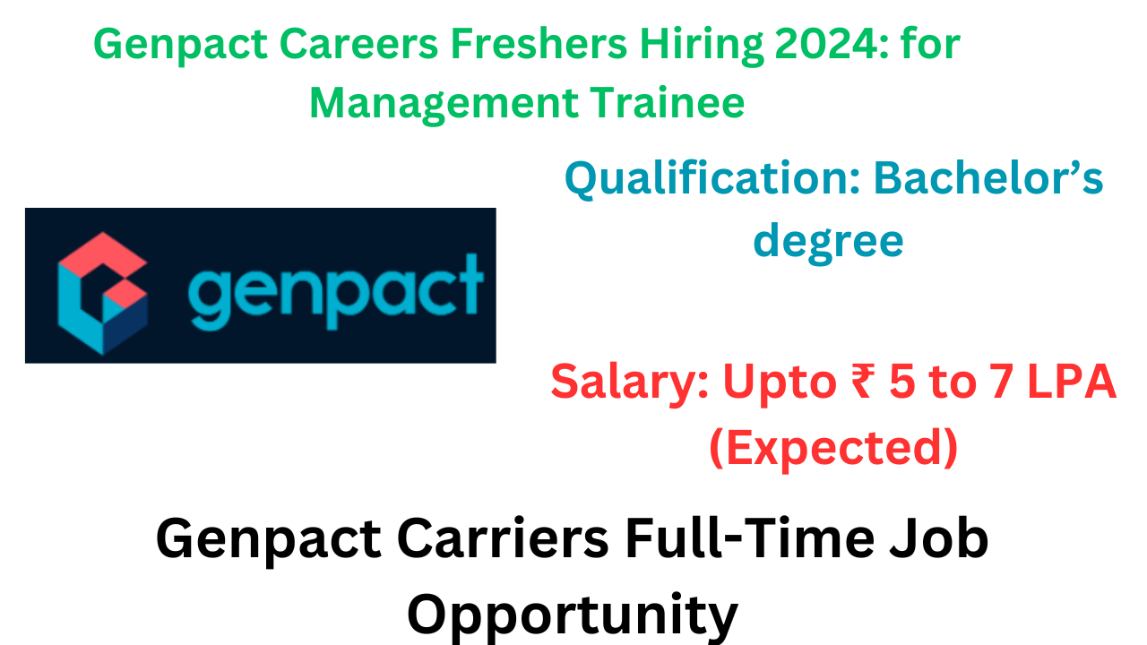 Genpact Careers Freshers Hiring 2024