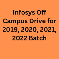 Infosys Off Campus Drive